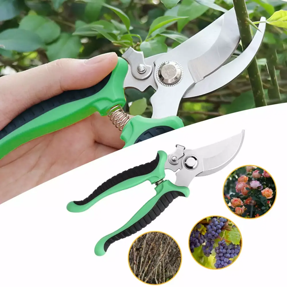 Cyrdddb Stainless Steel Pruning Shears Multifunctional Garden Shears Orchard Flower Branch One