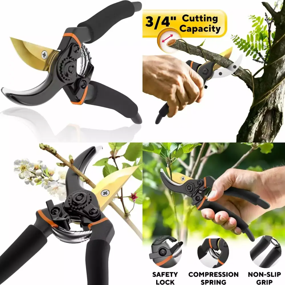 Luxury Heavy-Duty Bypass Pruning Shears Ultra Sharp Japanese High Carbon Steel Soft Grip Handle