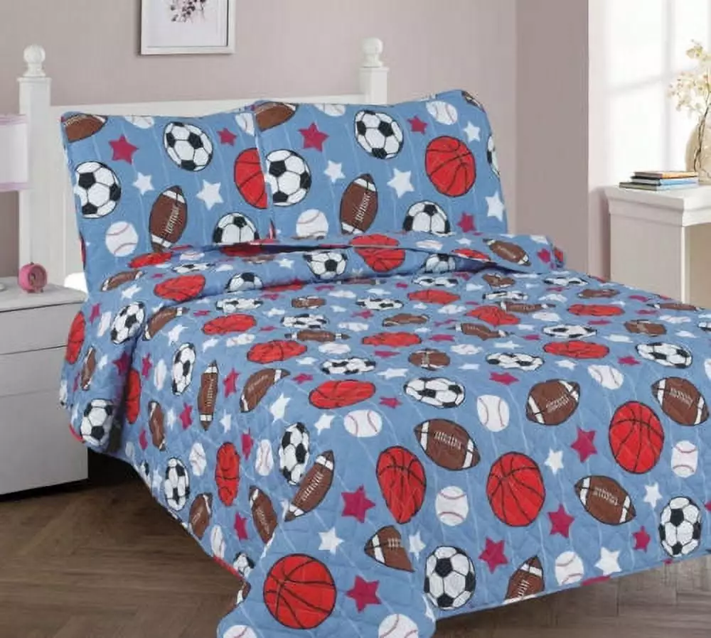 3-PC FULL GAME DAY Bed Cover Bedspread Coverlet Quilt Set Kids and Teens SAMIMPORT-2011