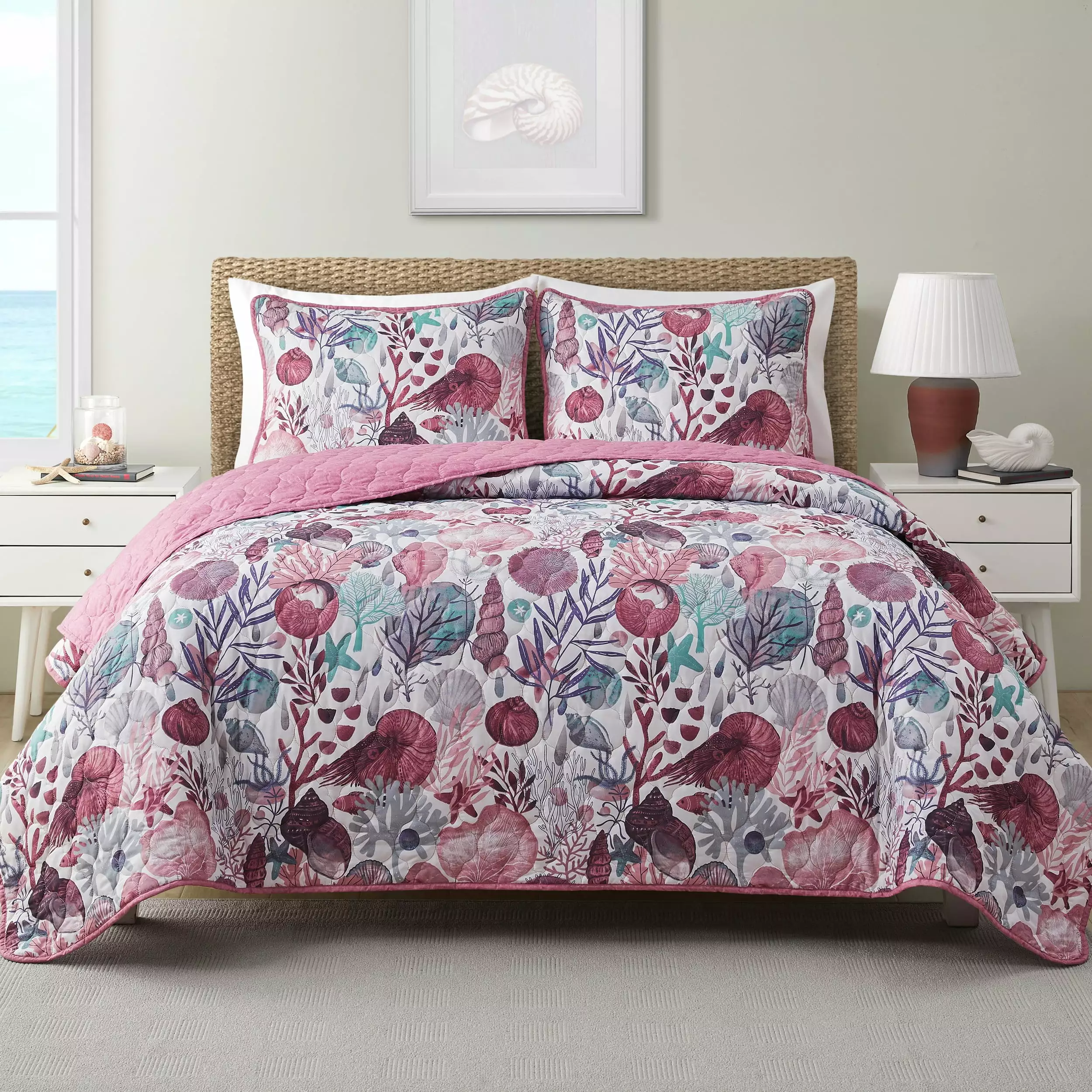 VCNY Home Ivory Coast 3-Piece Multicolor Abstract Reversible Quilt Set King Adult Unisex