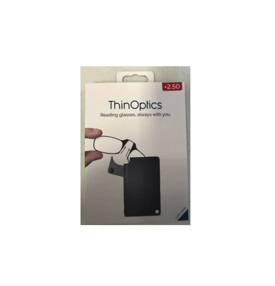 ThinOptics FCB2.5BLACKISR Reading Glasses FlashCard Case Black