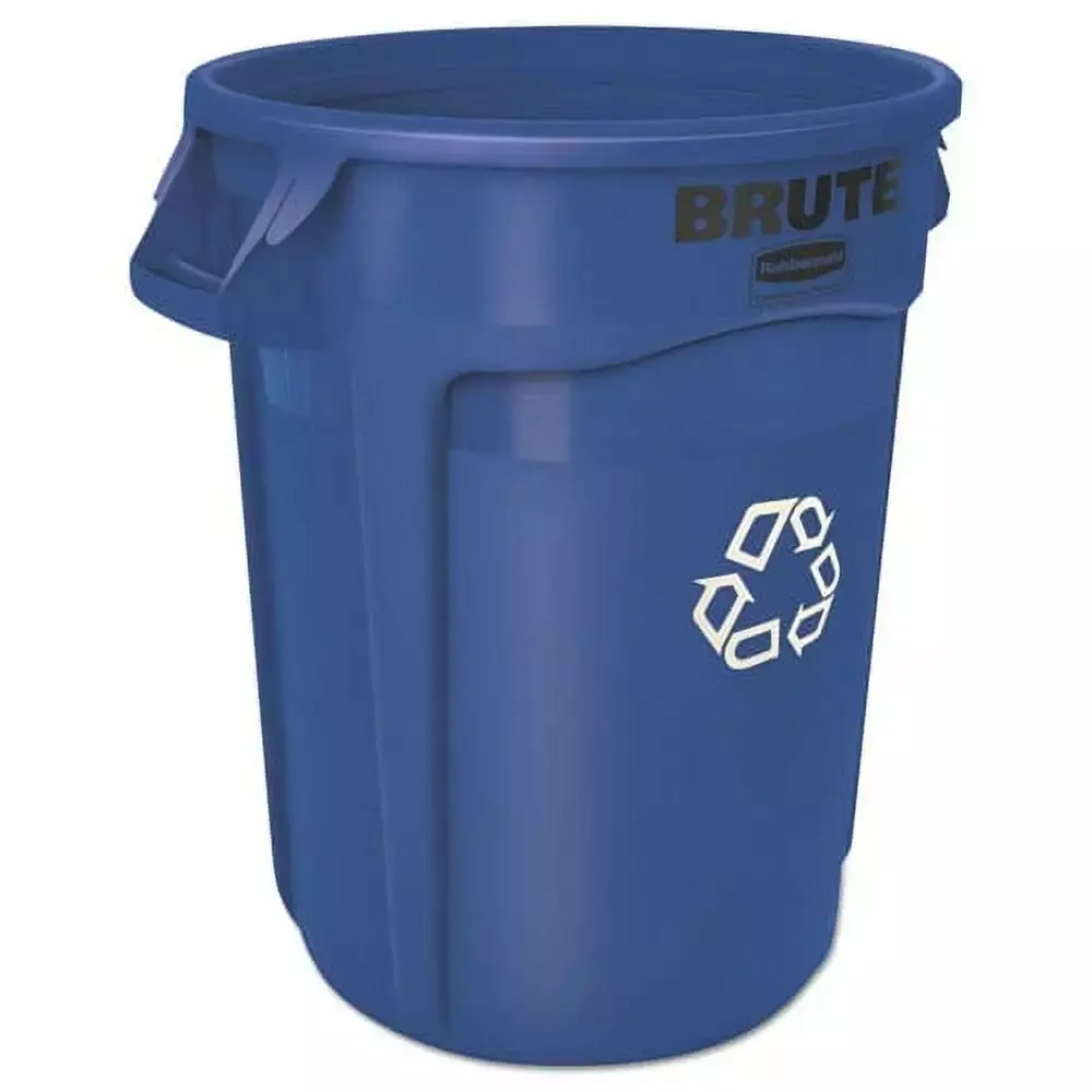 Brute Recycling Container Round 32 Gallon Blue Bundle 5 Each