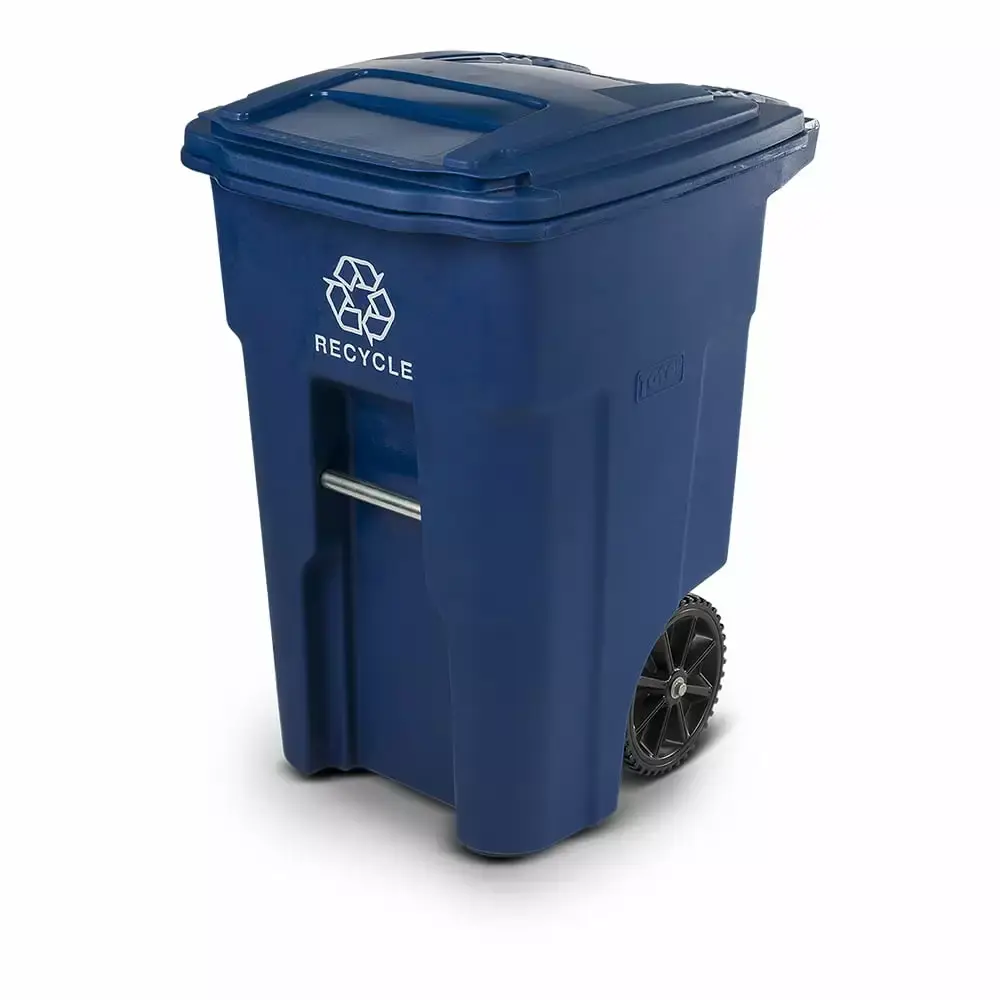 Toter 48 Gallon Blue Recycling Container Wheels and Lid