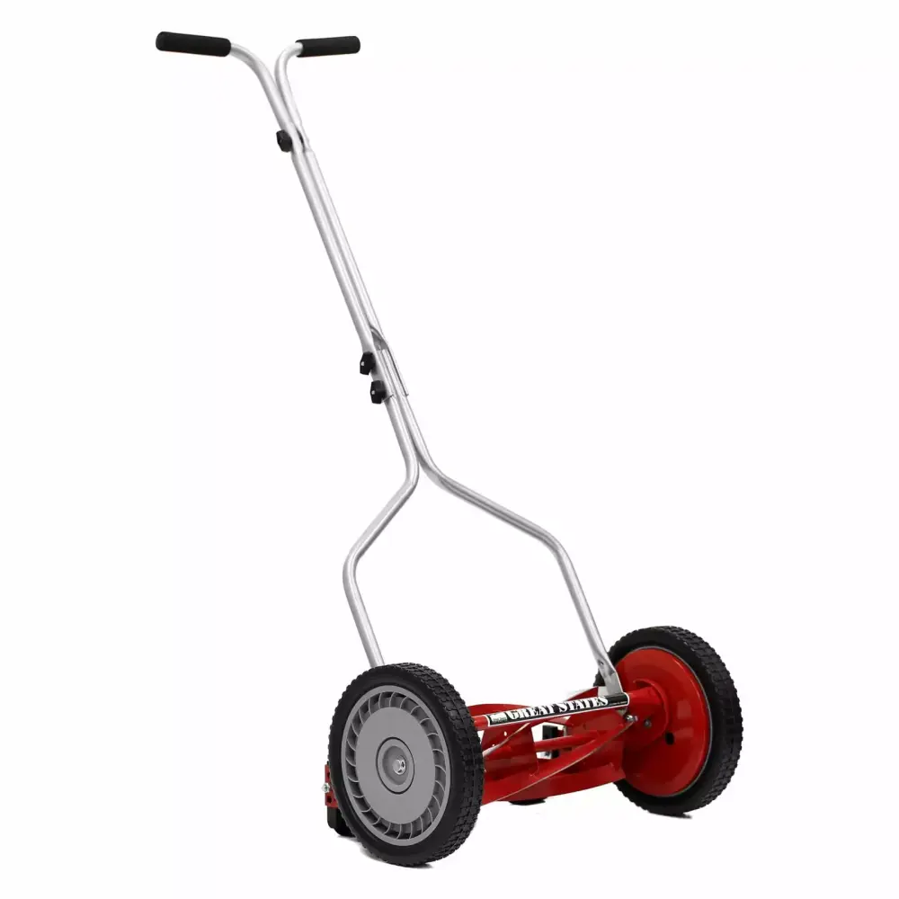 Great States 14 Inch Push Reel Lawn Mower Eco-Friendly Grass Cutting 14