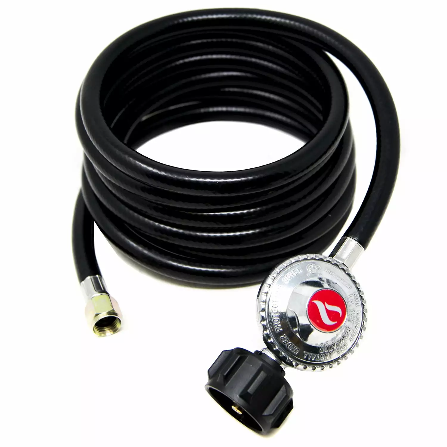 GasOne Propane Regulator 12 Feet Universal QCC1 Grill Replacement 144 inches Hose Most LP Gas Grill Heater and Fire Pit Ta...