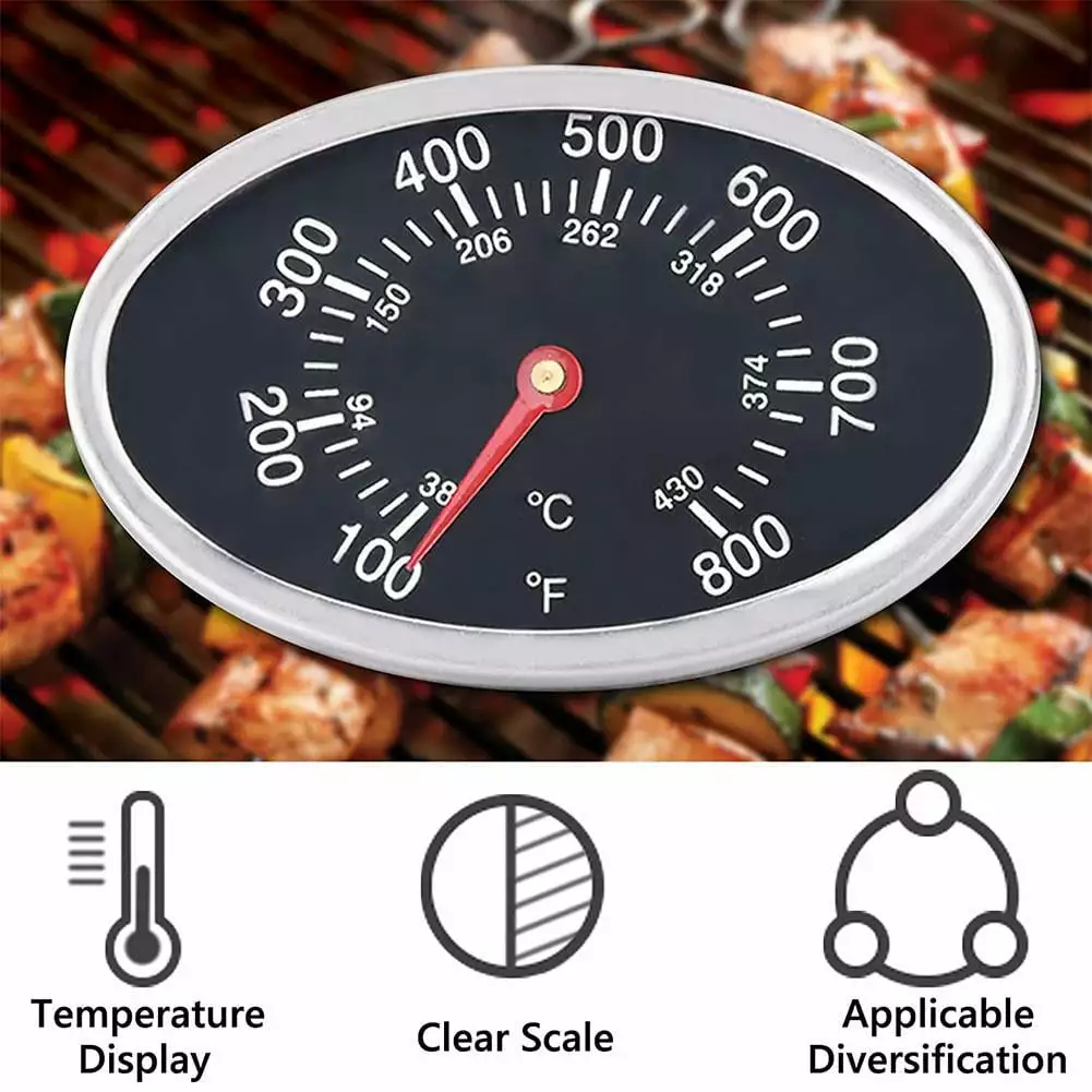 Grill Lid Thermometer Temperature Gauge Replacement All BBQ Gas Grills Shaperme