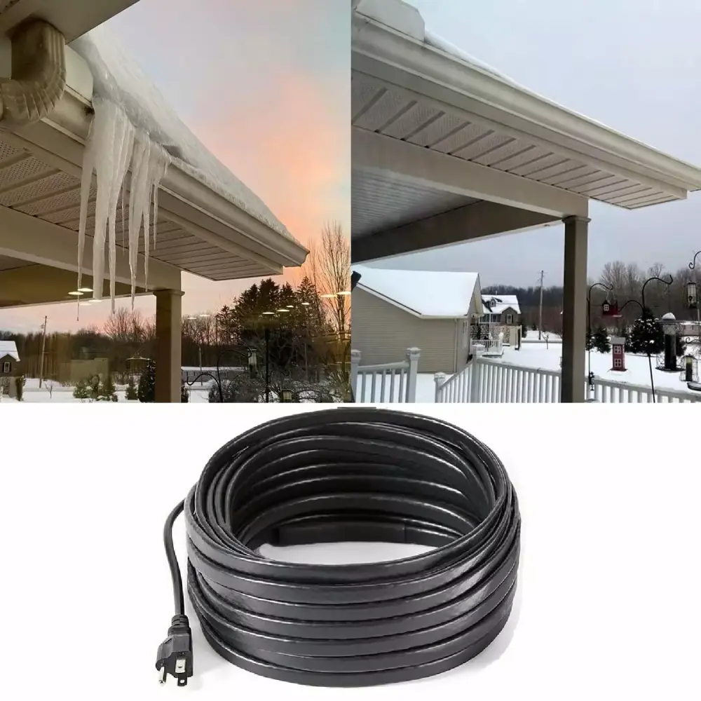 H&G Lifestyles 30ft Roof Snow Heating Cable Self-Regulating De-Icing Plug- Ready 100