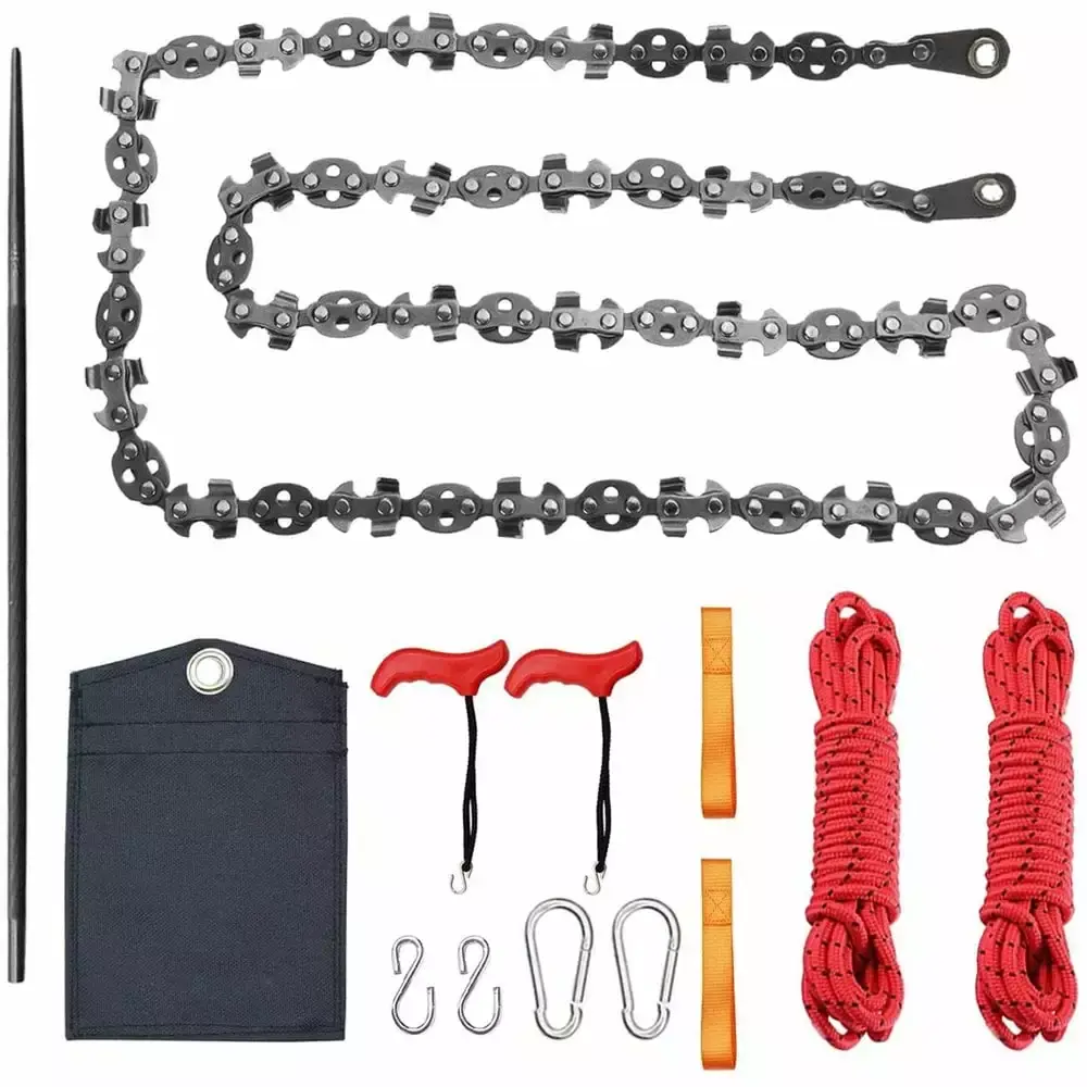FNNMNNR 53 Inch Manual Rope Chain Saw 68 Teeth Tree Limb Cutting None