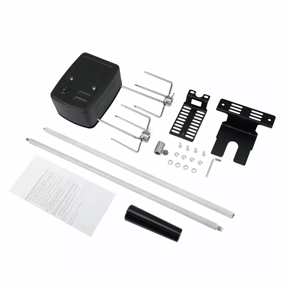 Universal Rotisserie Kit Barbecue Stainless Steel Spit Rod Meat Forks and Electric Motor jiayuxuandianzi