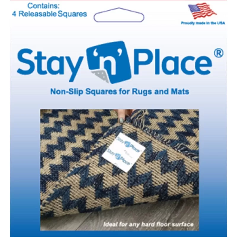 Stay 'n' Place SNP-3X3TABS Blue Rug Slip Resistant Tabs Safety