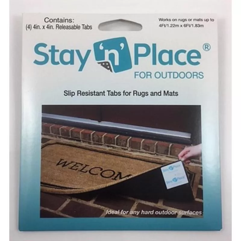 Stay 'n' Place SNP-OD-4X4TABS Green Rug Slip Resistant Tabs Outdoor