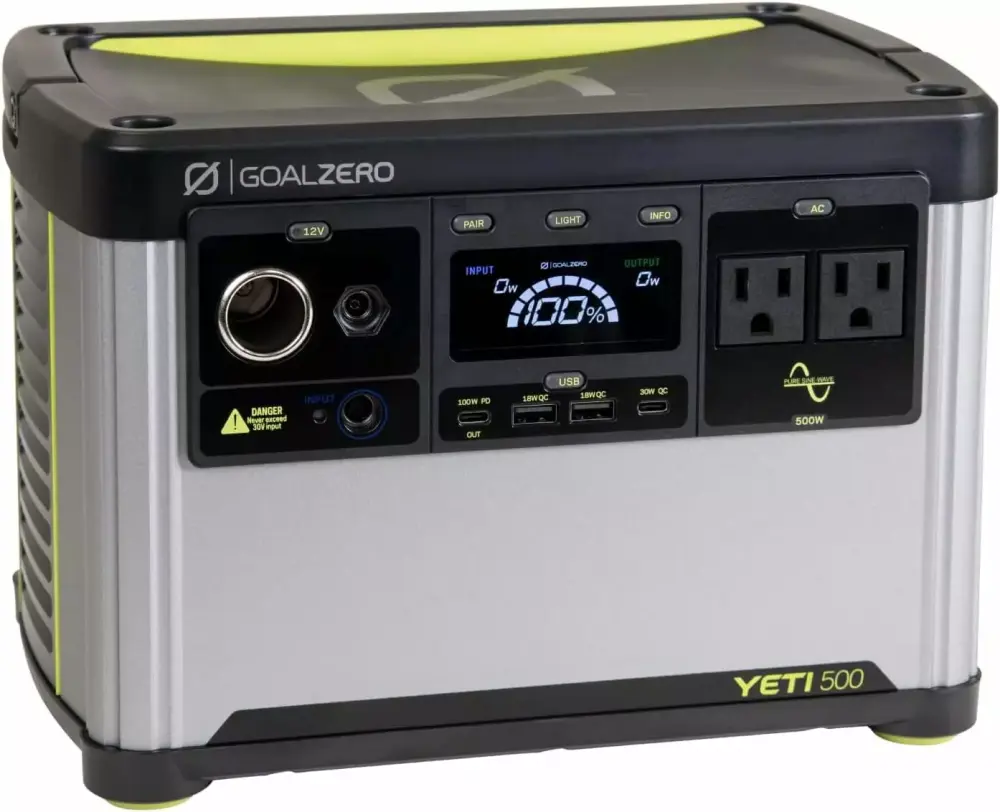 Goal Zero Yeti 500 499Watt Rugged Water Resistant Solar Generator Outdoor Adventures 500