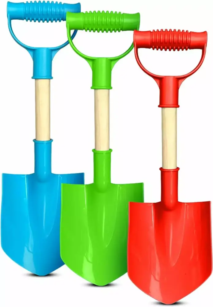 Kids Snow Shovel Pack 3 Plastic Sand and Beach Shovels Handles Children 1