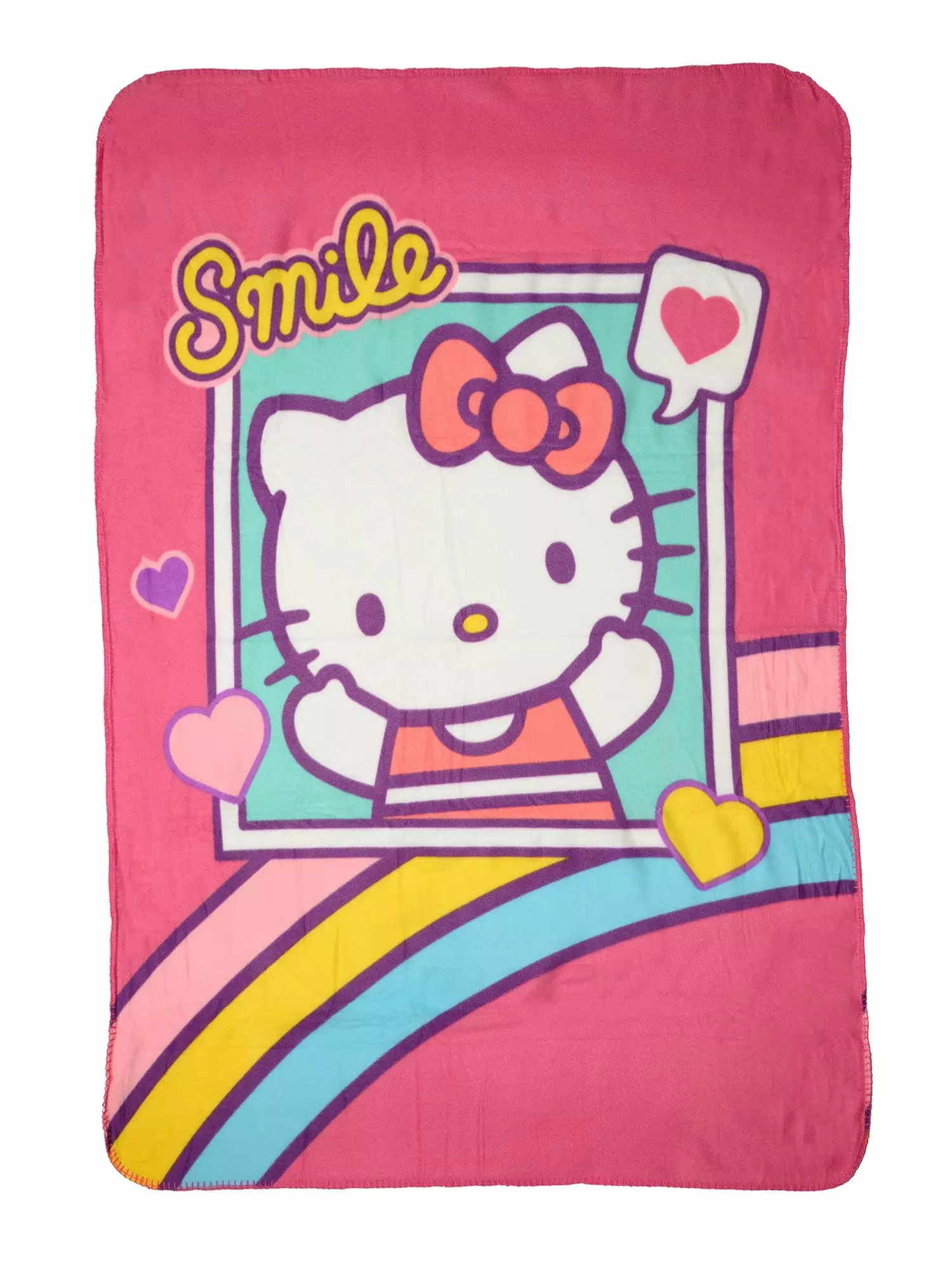 Sanrio Hello Kitty Throw Blanket 45x60 Pink Hearts Fleece Girls