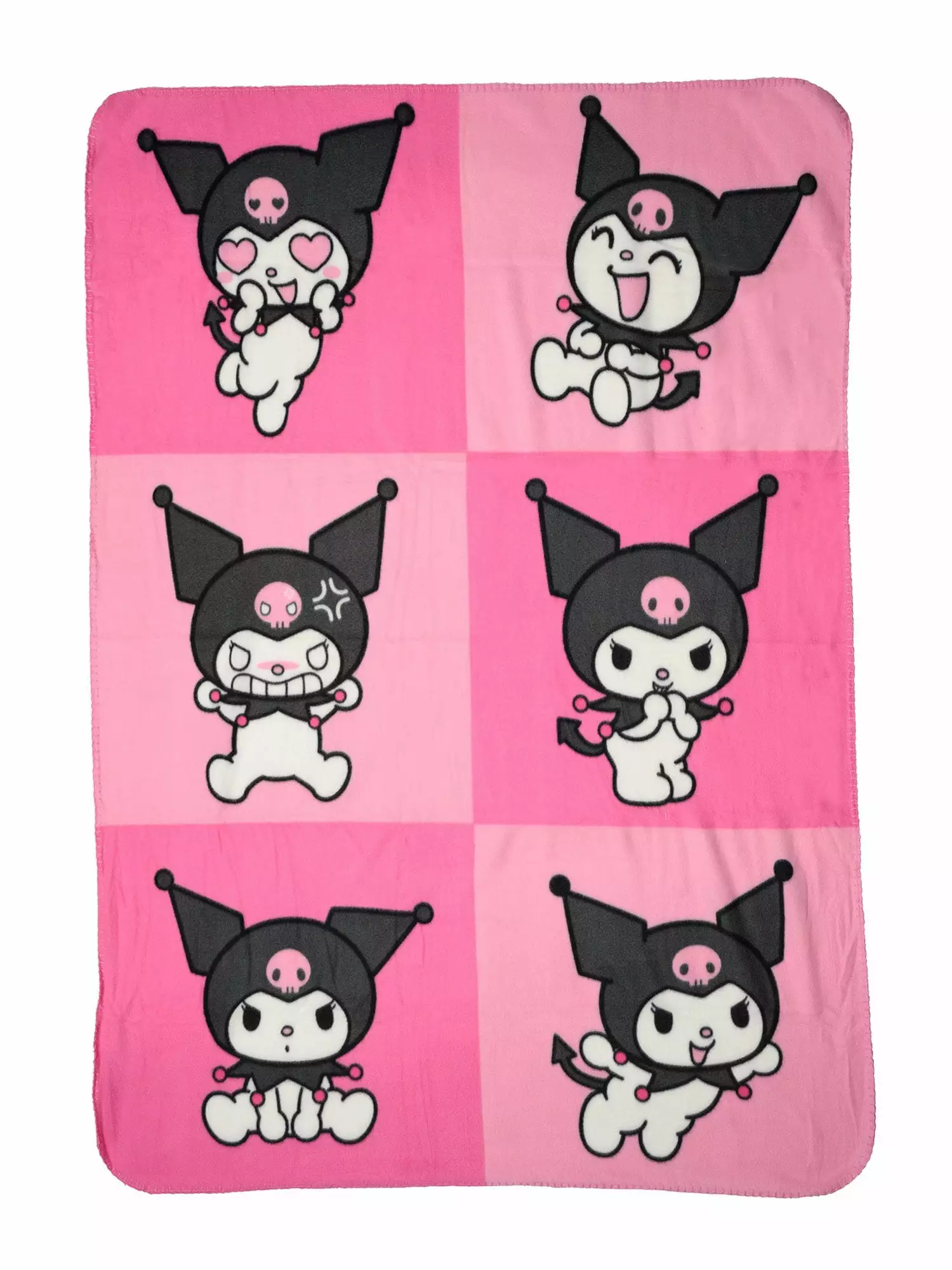 Sanrio Kuromi Throw Blanket 45 x 60 Evil Cute Expressions Pink Hello Kitty