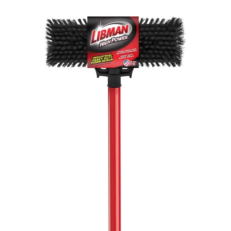 Libman 13.5 . Steel Handle Heavy Duty Scrub Brush Pack 4