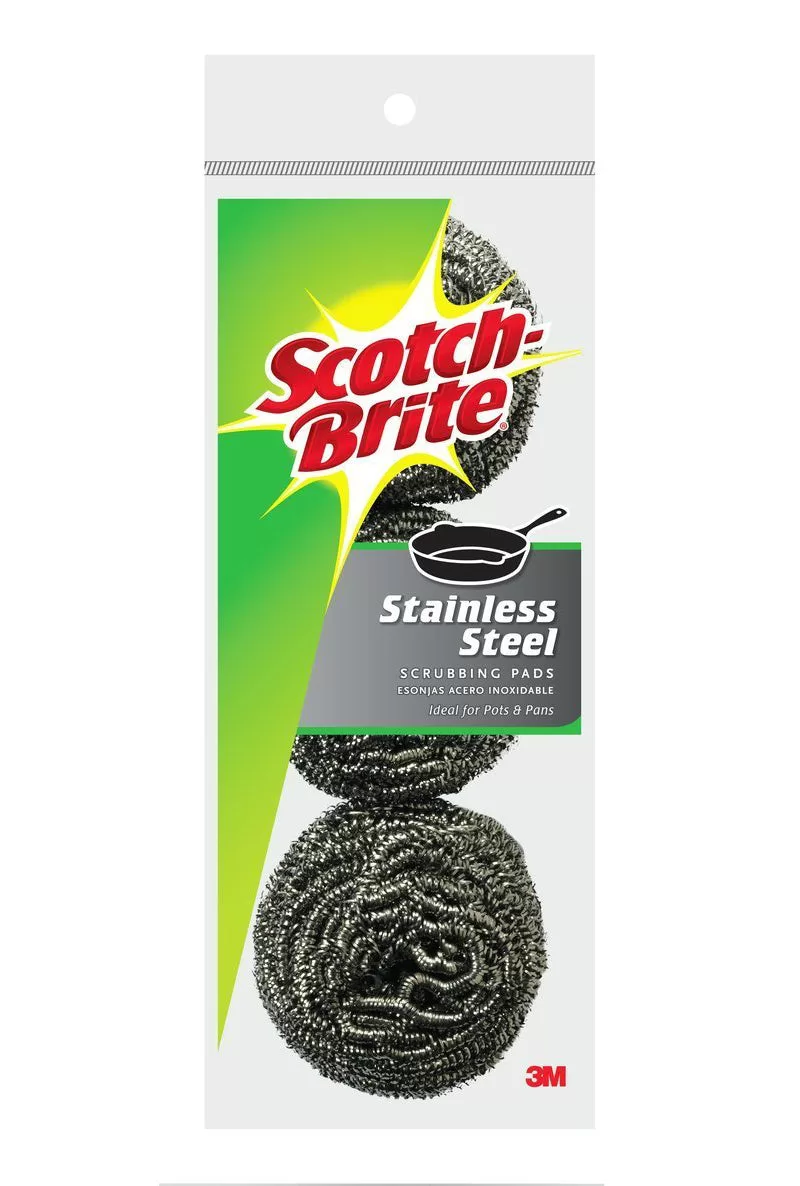 Scotch Brite 214C Stainless Steel Scrubbing Pads 3 Pack