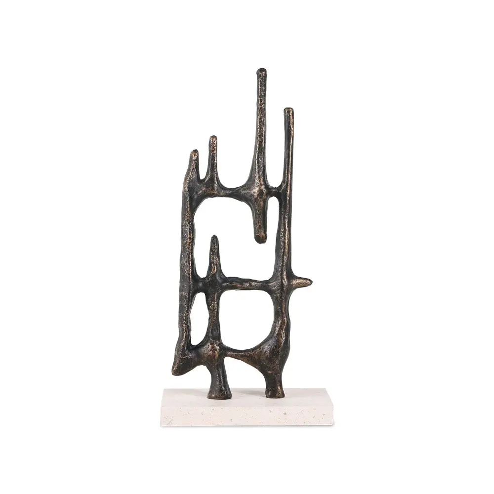 Athena’s Poise Marble Sculpture - Dark Bronze & Sand