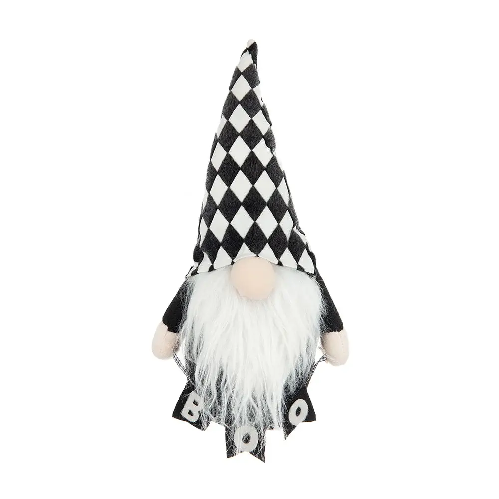 Gnome Decor, Halloween Decor - Jet-black / White