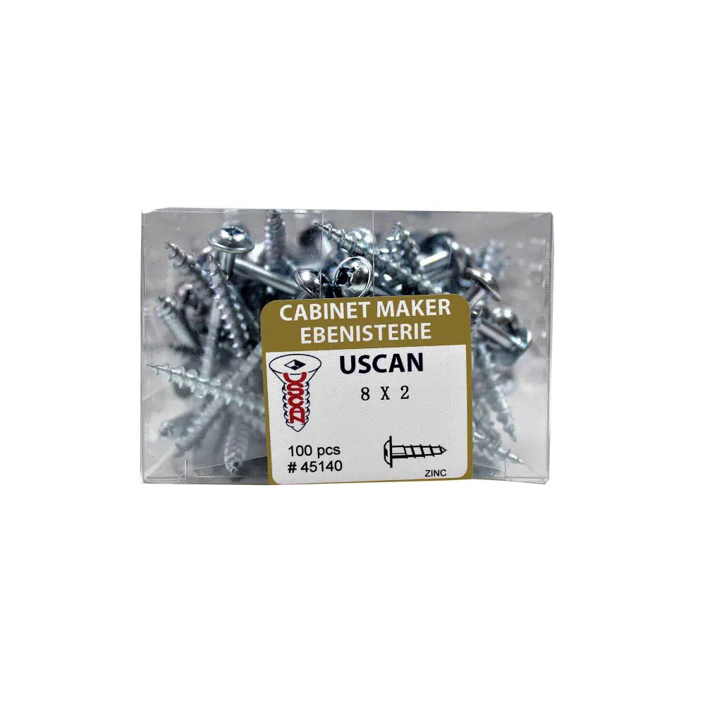 Spelter Plated Round Head Screw Integrated Washer, #8 x 2" (100 Units)
