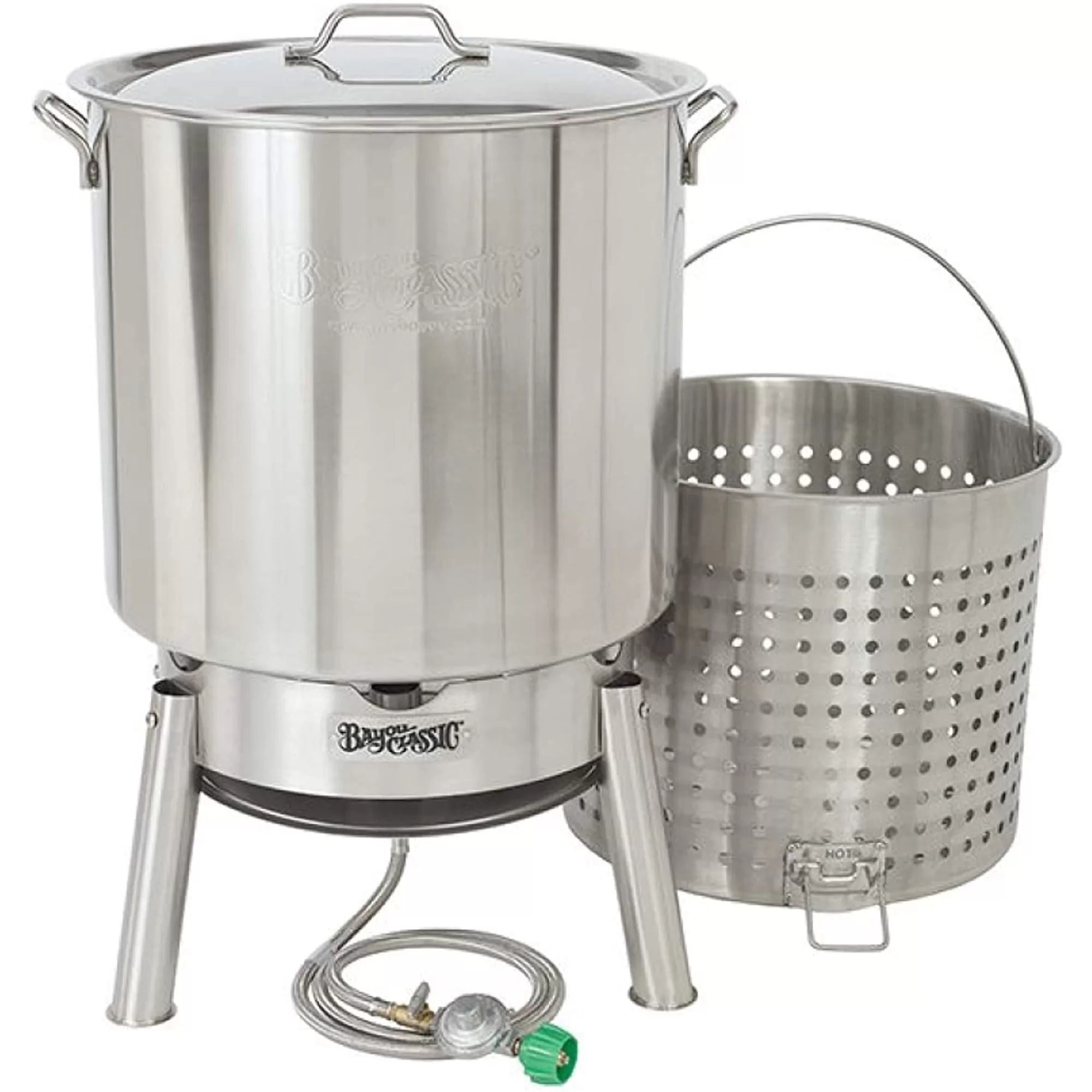 Bayou Classic KDS-182 Stainless Steel 82 Quart Seafood Crawfish Cooker Kit Basket