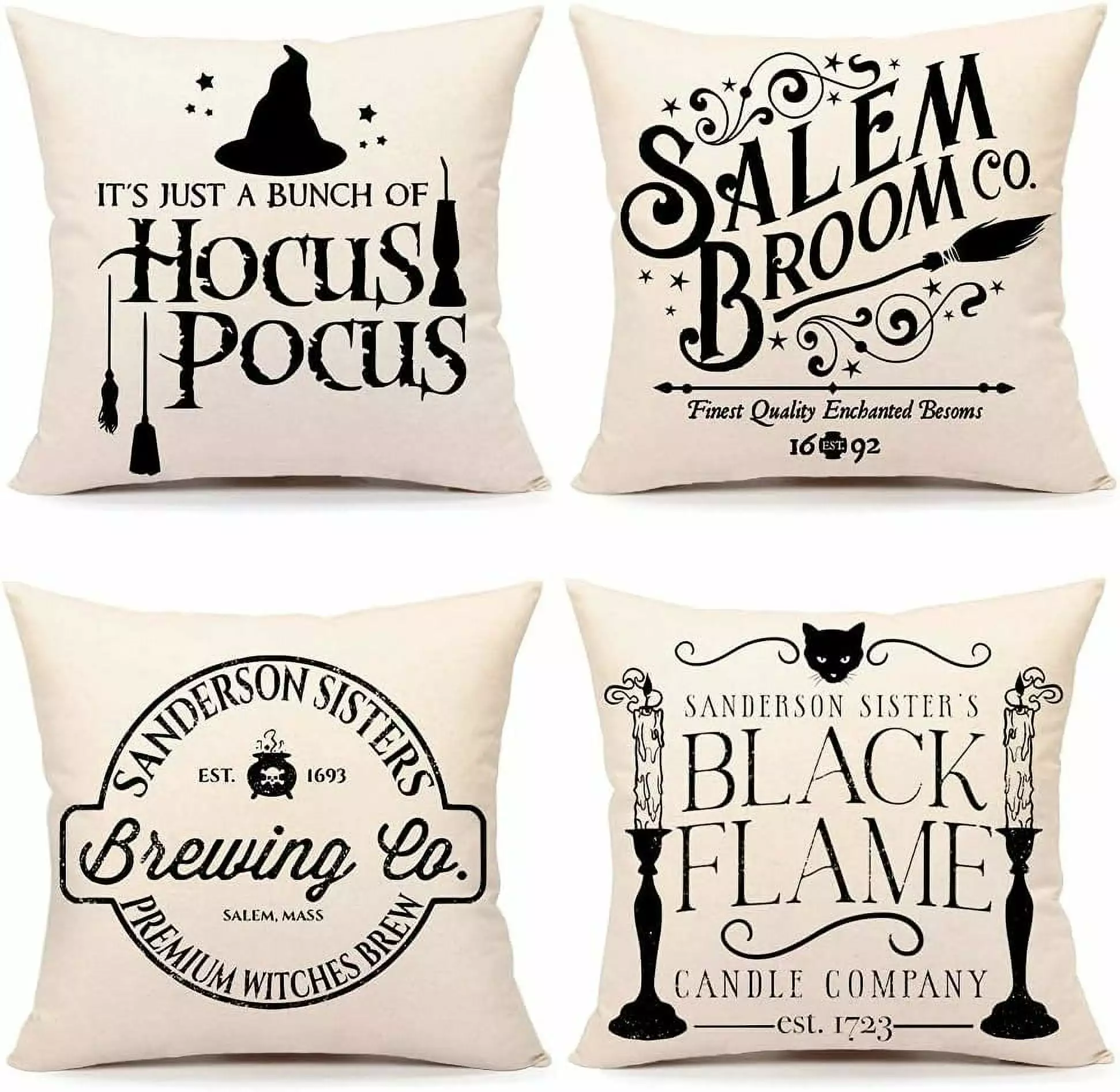 Decor Pillow Covers 18x18 Set 4 Hocus Pocus Farmhouse Saying Fall Pillows MANCHE