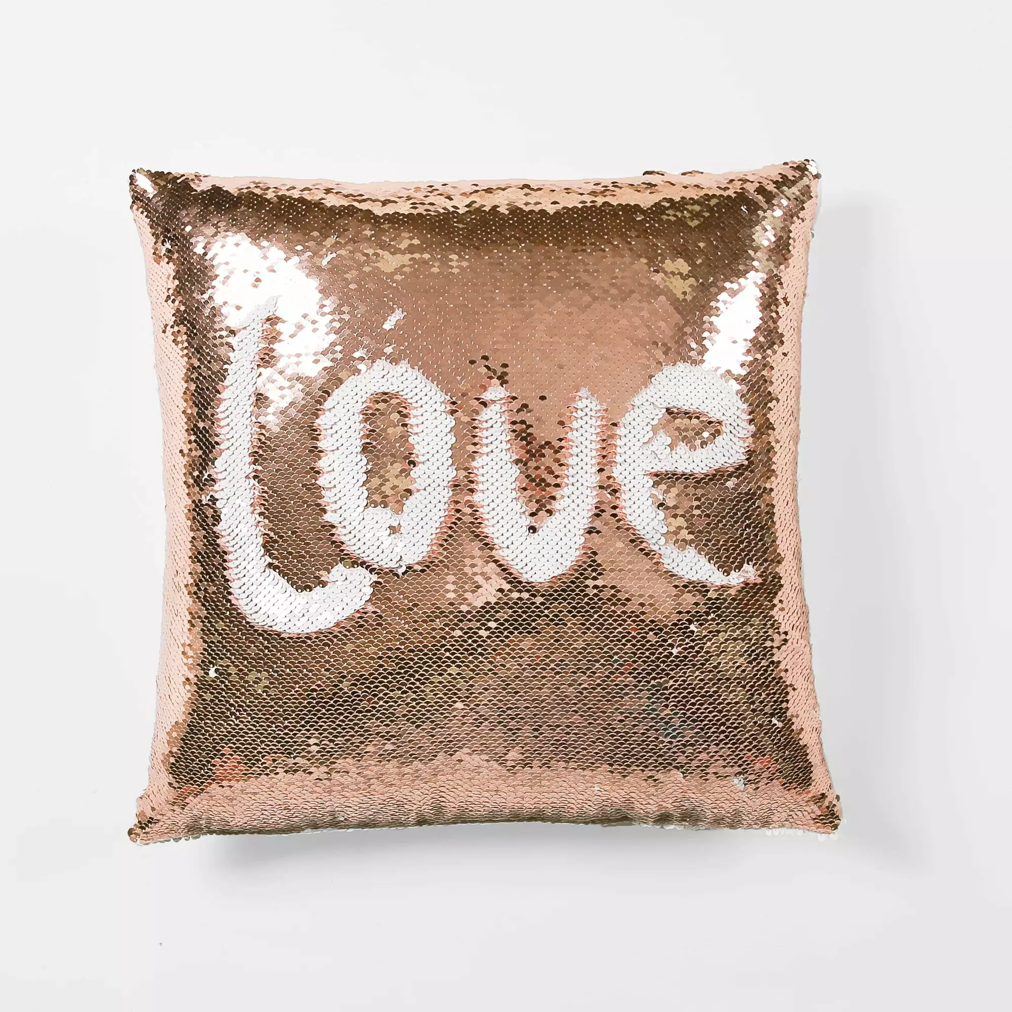 Lush Decor Mermaid Sequins Decorative Pillow Blush White 16x16 Home Decor