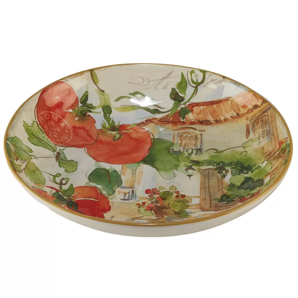 Certified International Piazzette Multi-Colored 13 . x 3 . Serving/Pasta Bowl