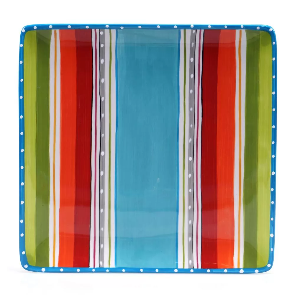 Certified International Mariachi 12.5 . Square Serving Platter Multi-Colored