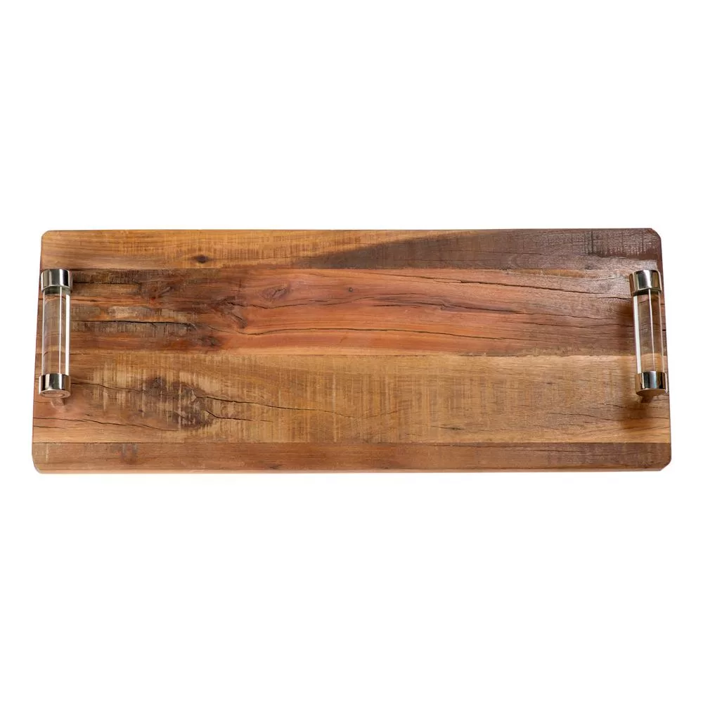Abigails 11 x 4 x 28 Inch Brown Chalet Wooden Serving Tray