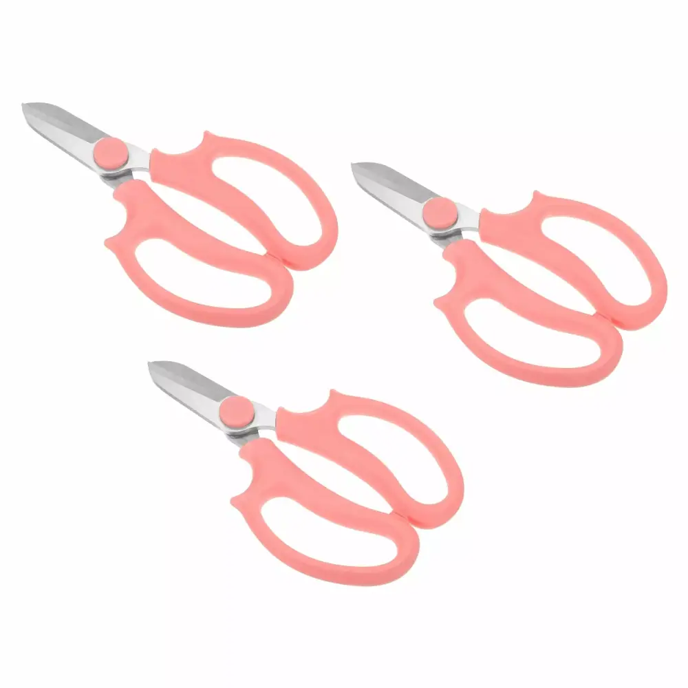 Uxcell Garden Scissors Floral Shears Floral Scissor Gardening Pruning Shears Pink 3 Pcs Set Flower Arranging