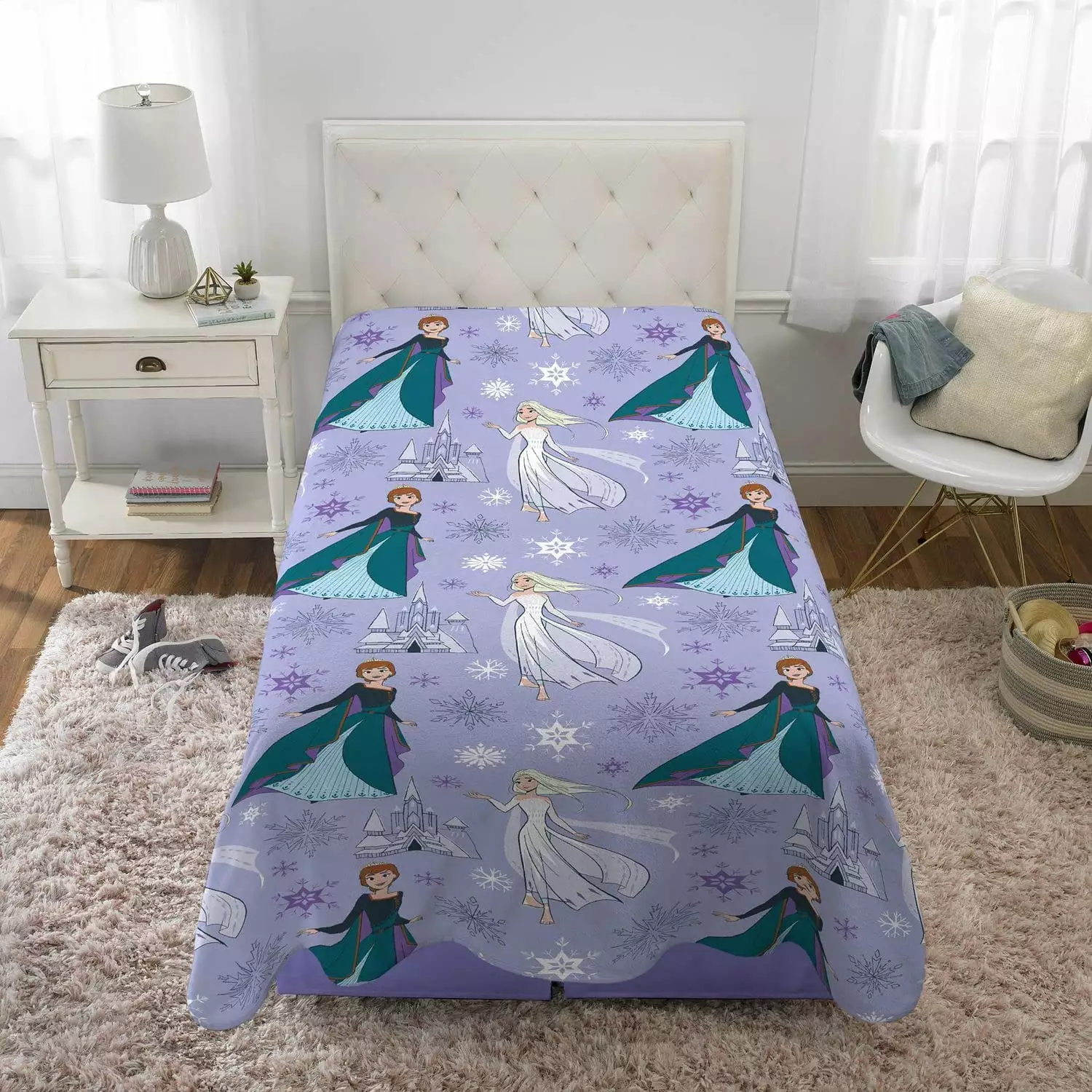 Frozen Uncover Believe Sherpa Plush Throw Childs Blanket 60x90 Multicolor Disney Frozen