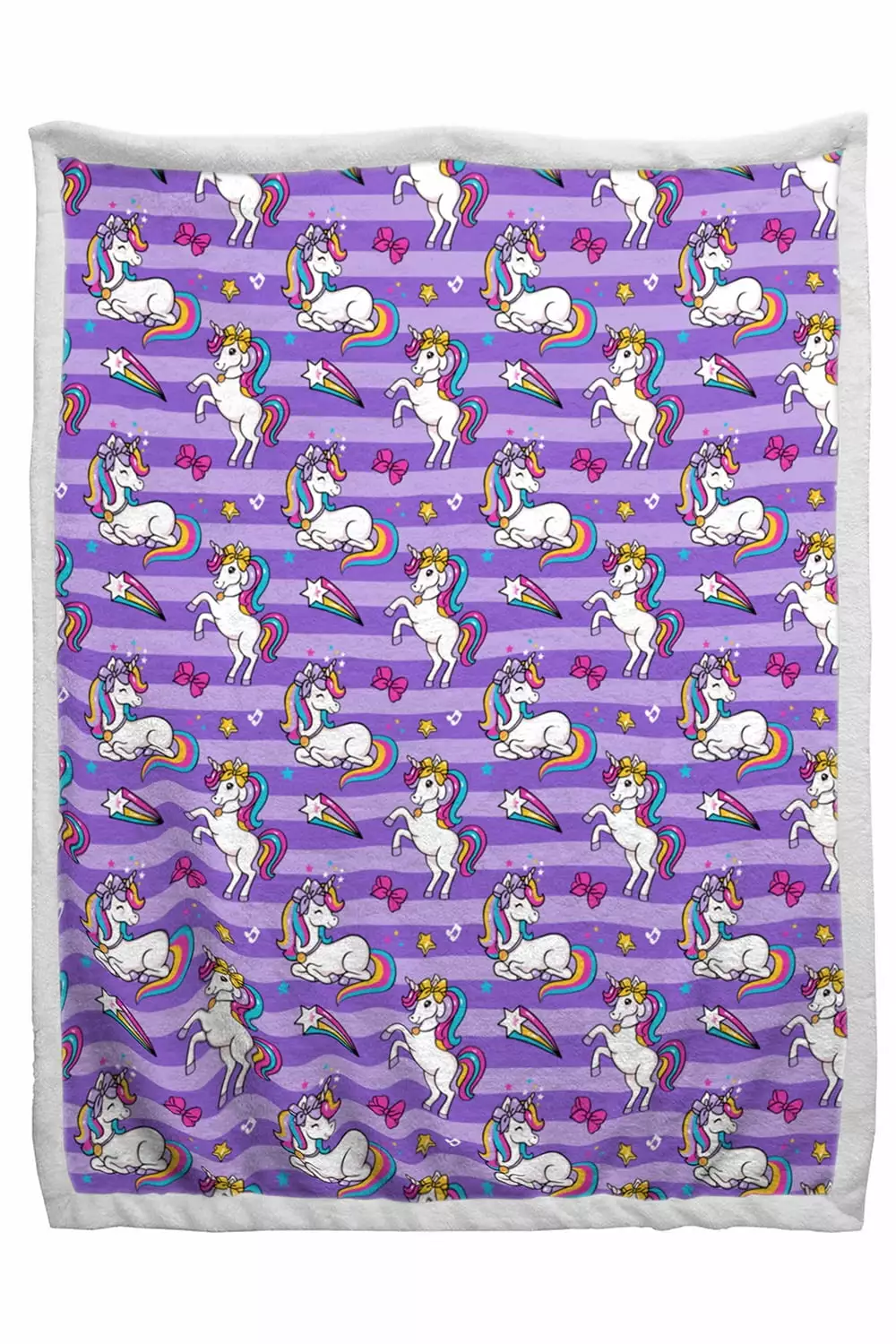 Jojo Siwa Stars and Stripes Sherpa Back Throw Blanket 60 x 90 Pink