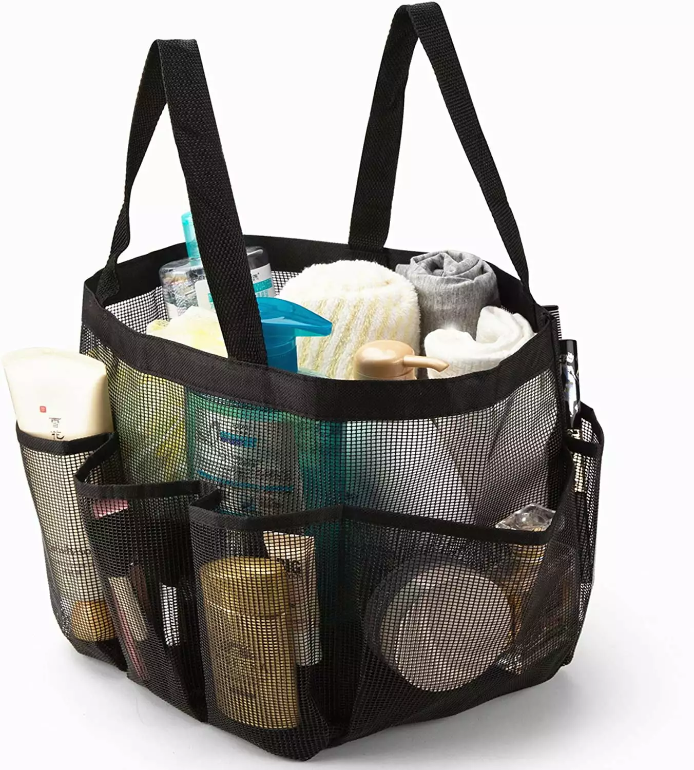 LNGOOR Travel-friendly Mesh Shower Caddy Quick Dry Hanging Toiletry Bag Dorm Travel Gym