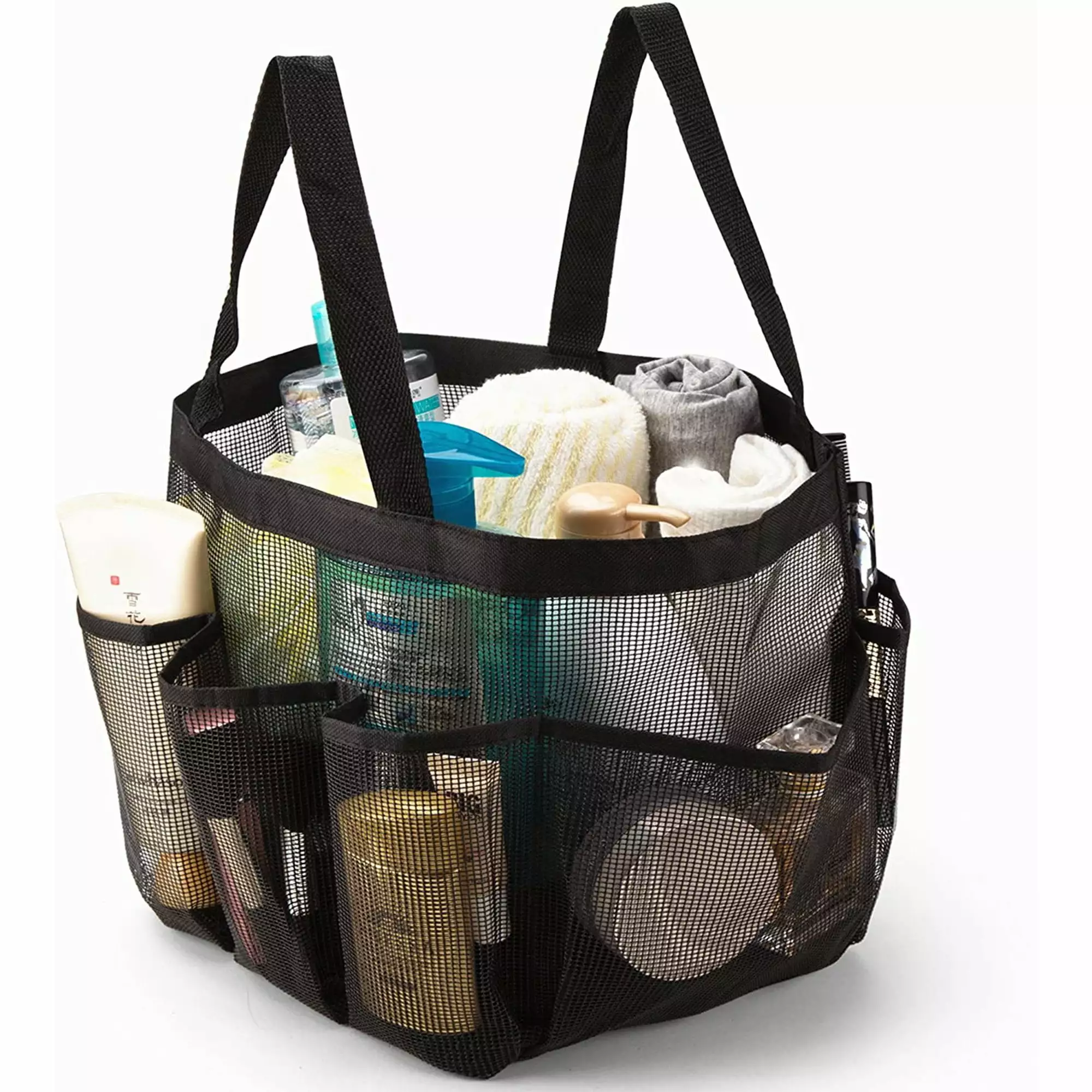 PENGXIANG Travel-friendly Mesh Shower Caddy Quick Dry Hanging Toiletry Bag College Dorm Gym Camping