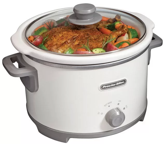 Proctor Silex 33042 4 Quart Aluminum Slow Cooker White