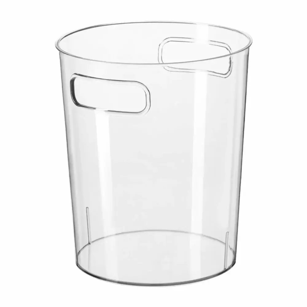 1Pc Transparent Round Garbage Can Handle Bathroom Kitchen Dorm Office One