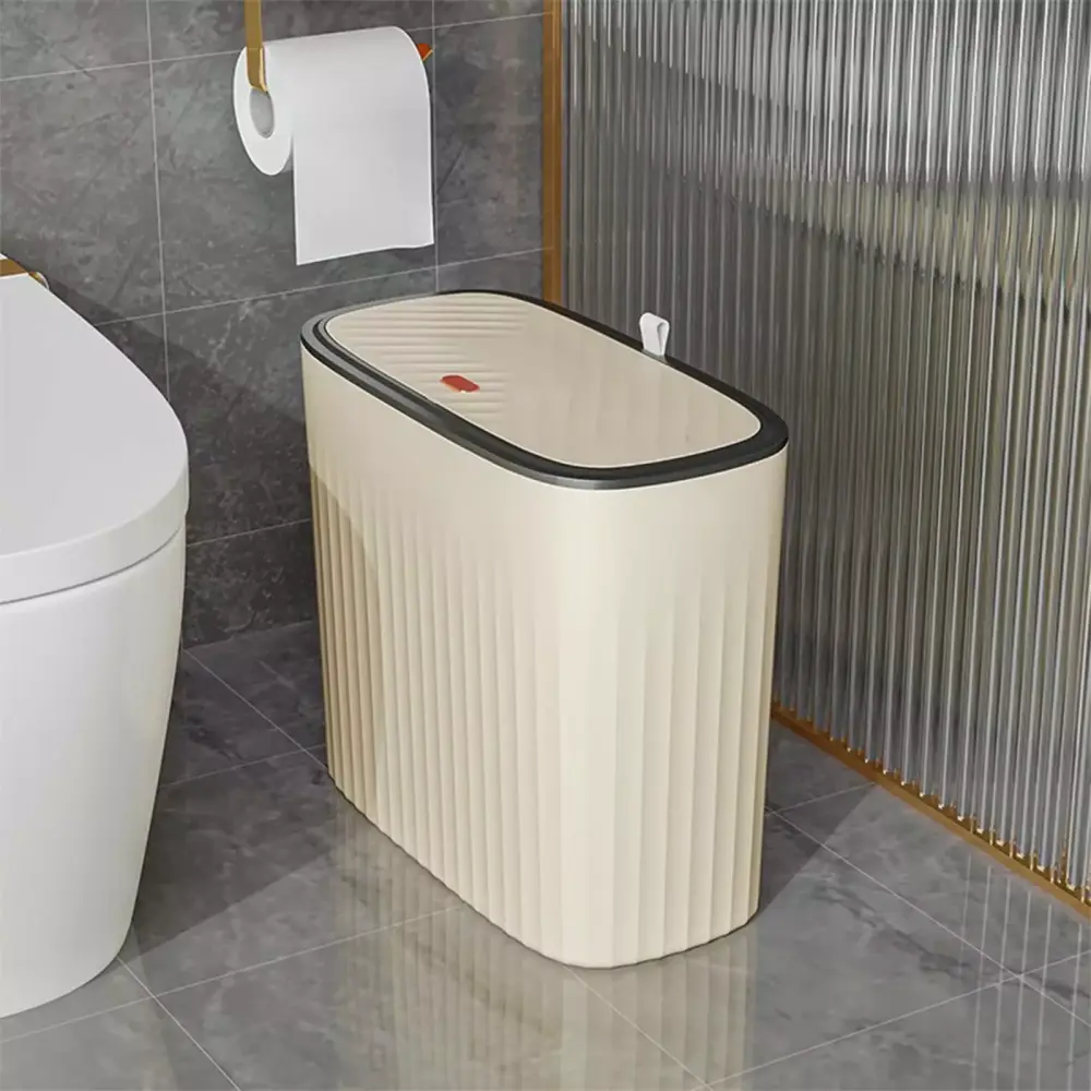 Bxaolu 3 Gallon Small Press Top Lid Trash Can Toilet Office Bedroom Living Room