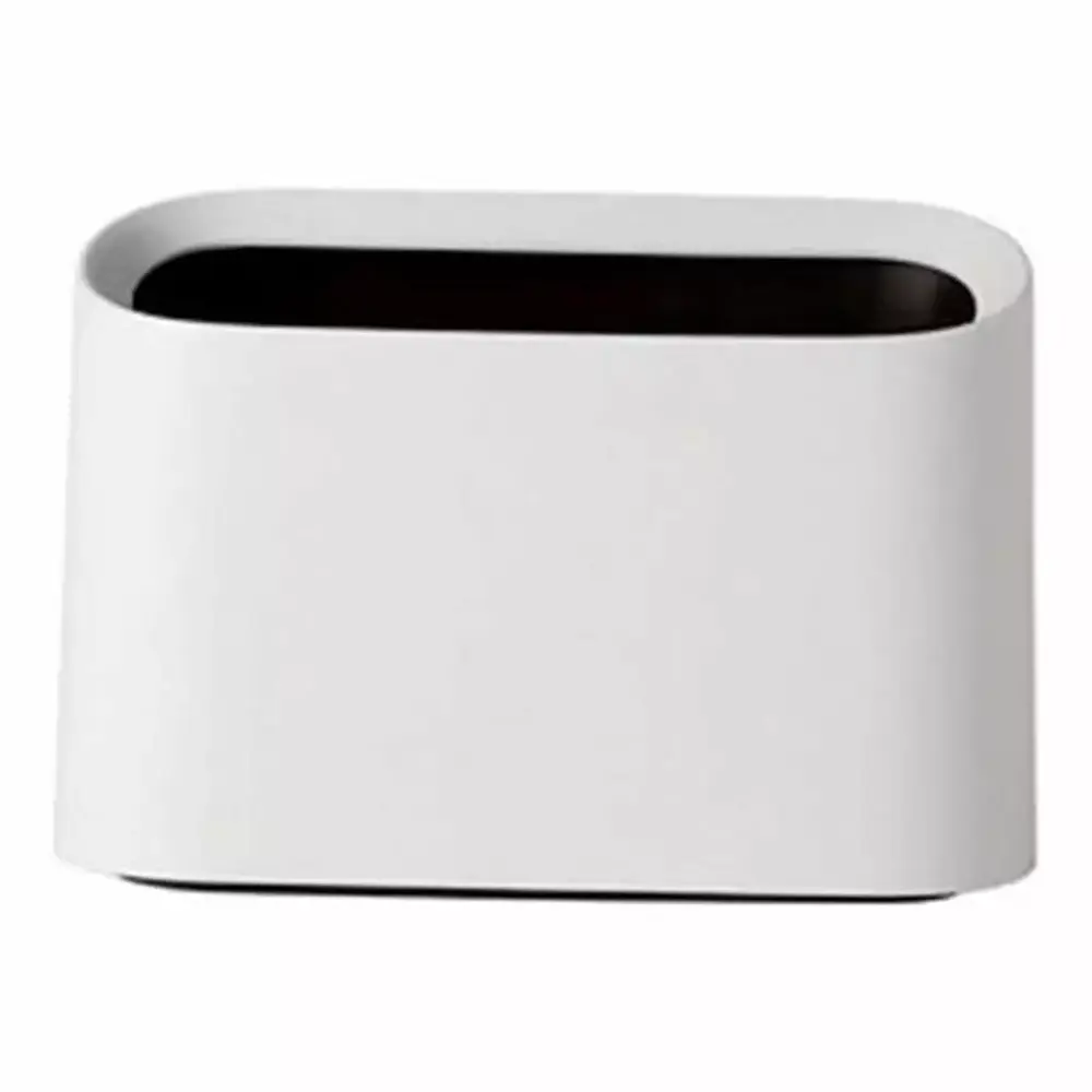 Hinati Modern Oval Shatter-Resistant Plastic Small Trash Can Wastebin