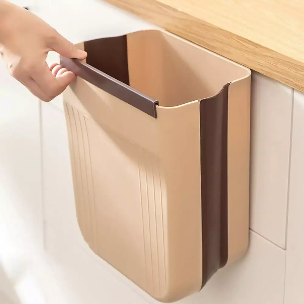 JOGZMZ Foldable Hanging Trash Can Space-Saving Strong Waste Container Home