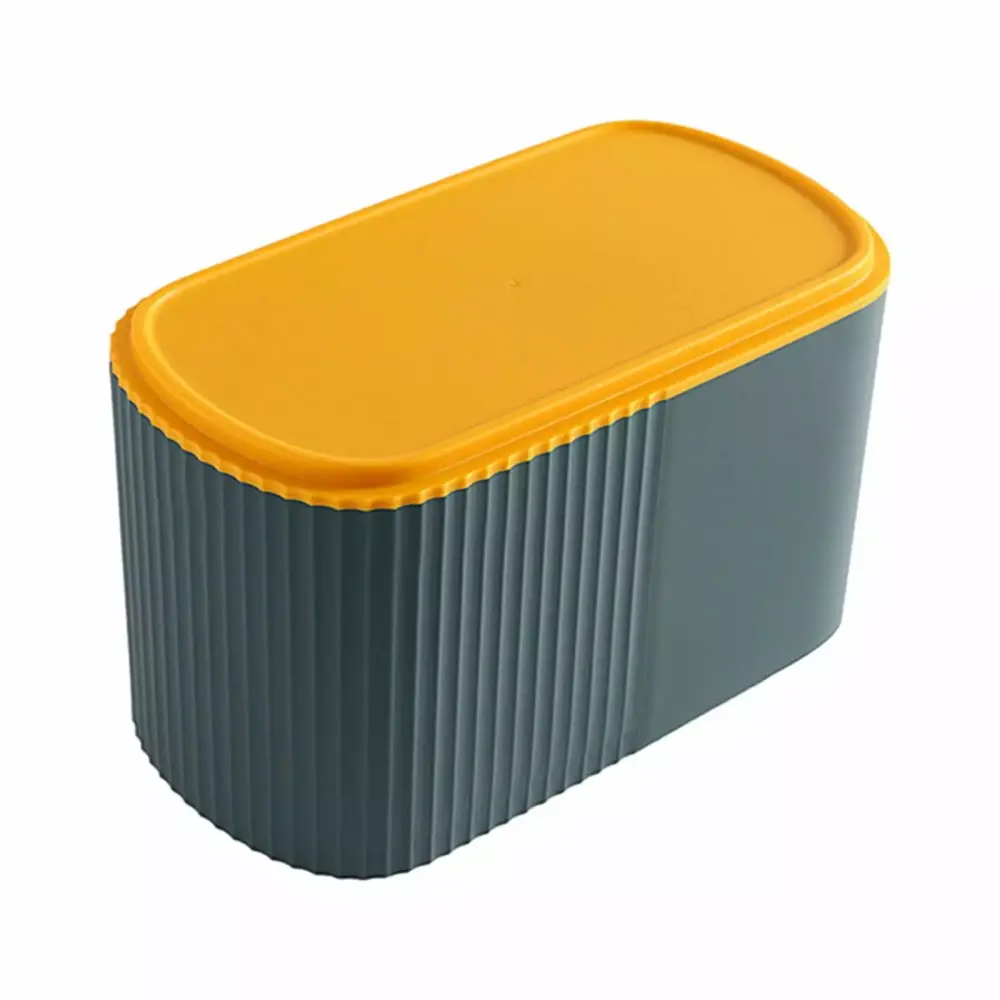 Mini Desktop Push Type Garbage Can Lid Office Kitchen Bathroom Countertop