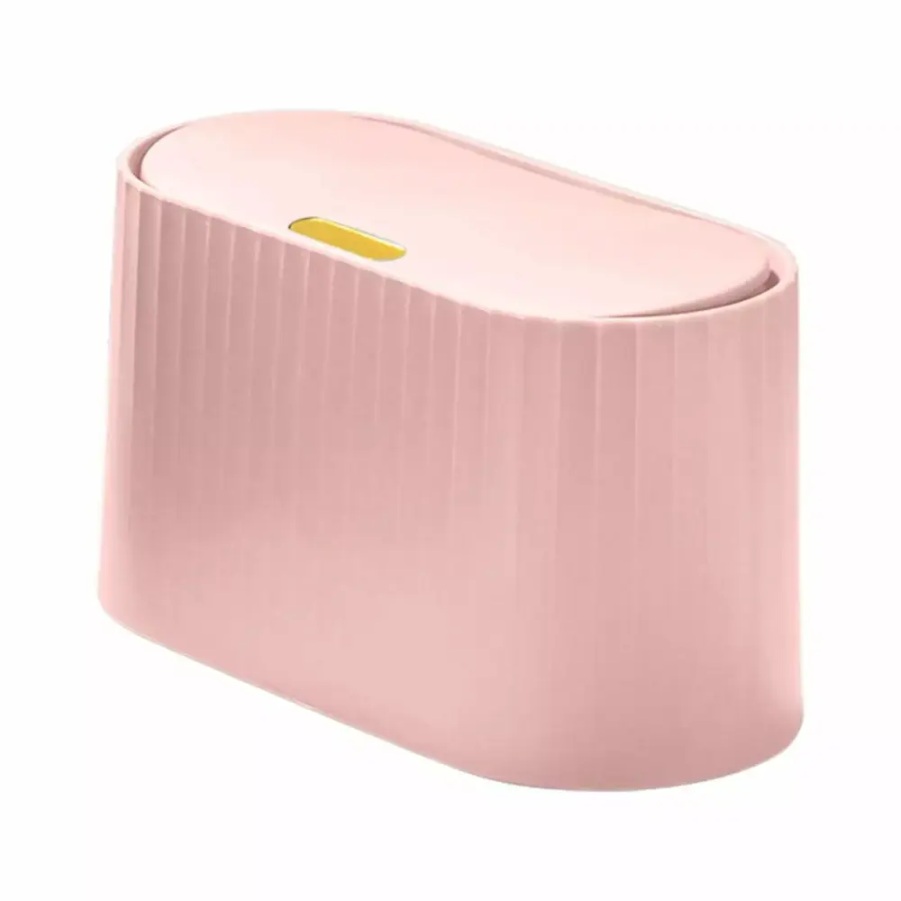 Mini Desktop Push Type Garbage Can Lid Office Kitchen Bathroom Storage