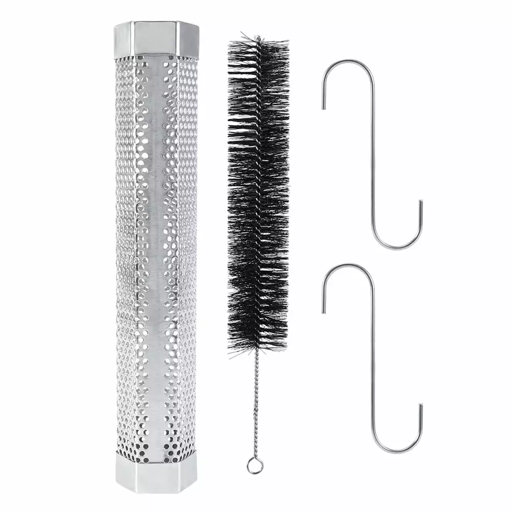 Hexagonal Stainless Steel Pellet Smoker Tube BBQ Pipe Outdoor Mesh Grill Smoke Generator Cofhtls