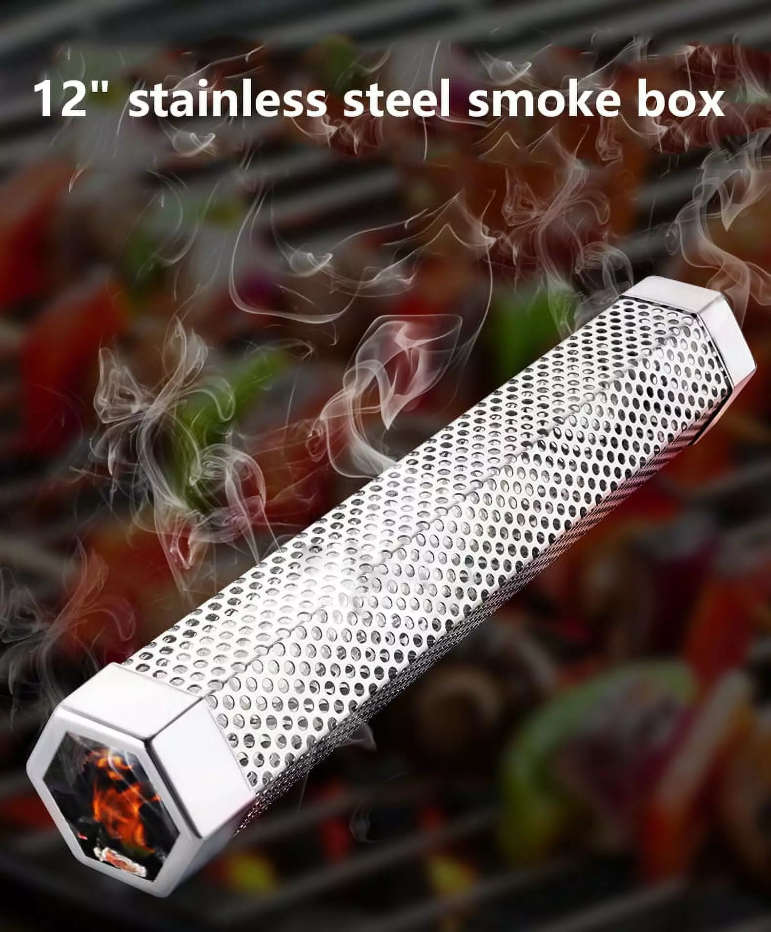 LNKOO Pellet Smoker Tube Stainless Steel Wood Tube Cold Hot Smoking All Grills Brush