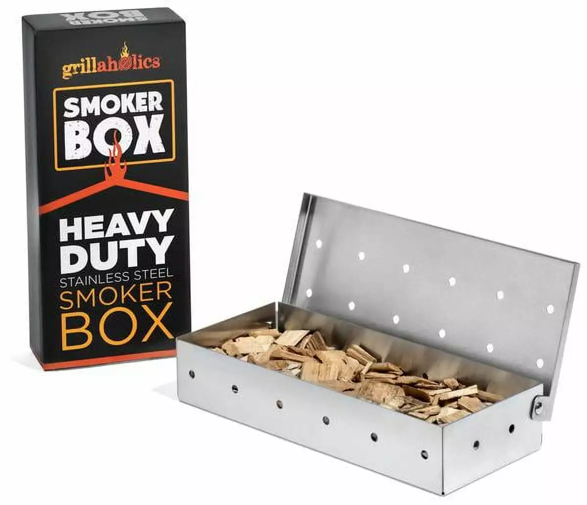 Grillaholics XL Stainless Steel Smoker Box BBQ Grill Smoking