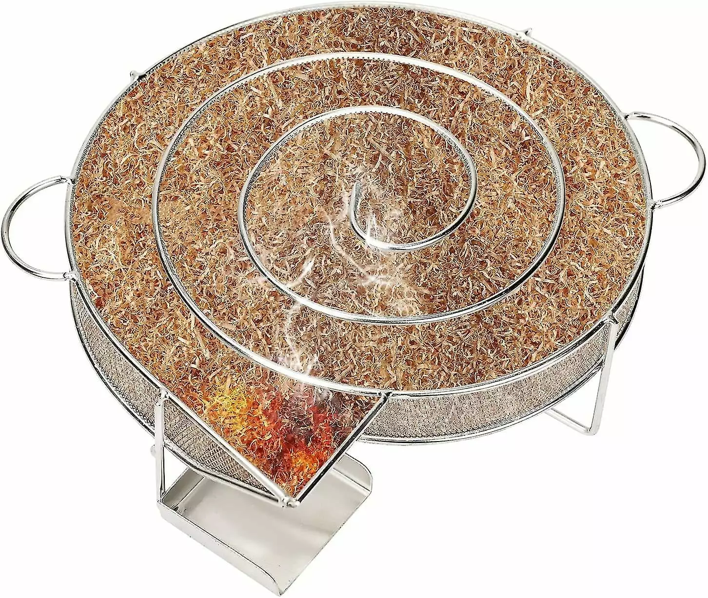 Stainless Steel Smoked Box Grill Wood Chips Smoker Handle Travel ISLIYU