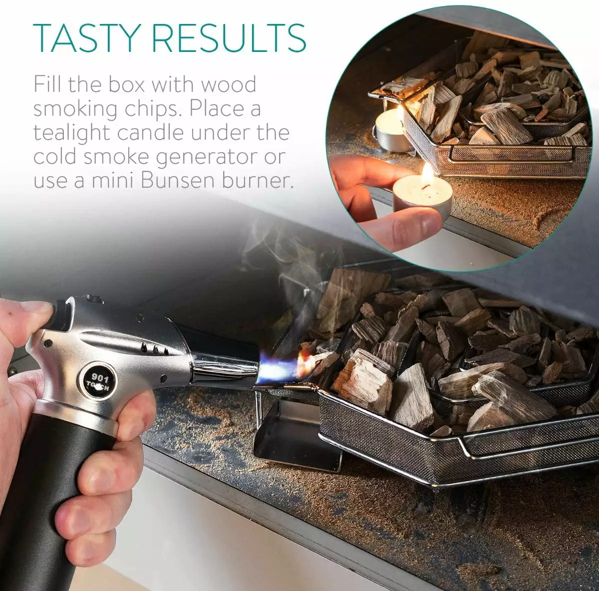 Stainless Steel Smoke Generator Barbecue Grill Cold Smoking Wood Chip Smoker Bacon Salmon Meat 21X18X5Cm Levamdar