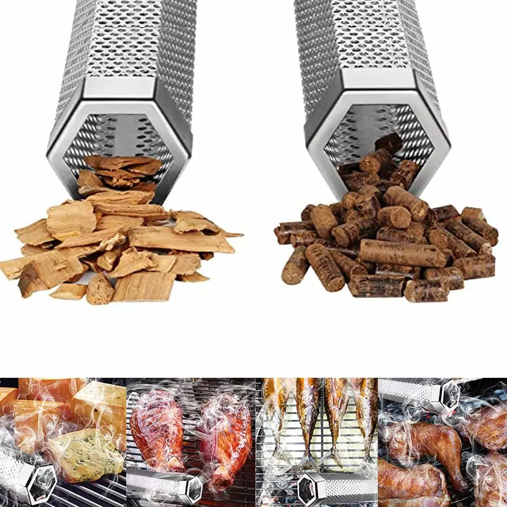 12 Inch Hexagonal Barbecue Wood Pipe - Travel-Friendly BBQ Generator - Blaxill BBQ Accessories