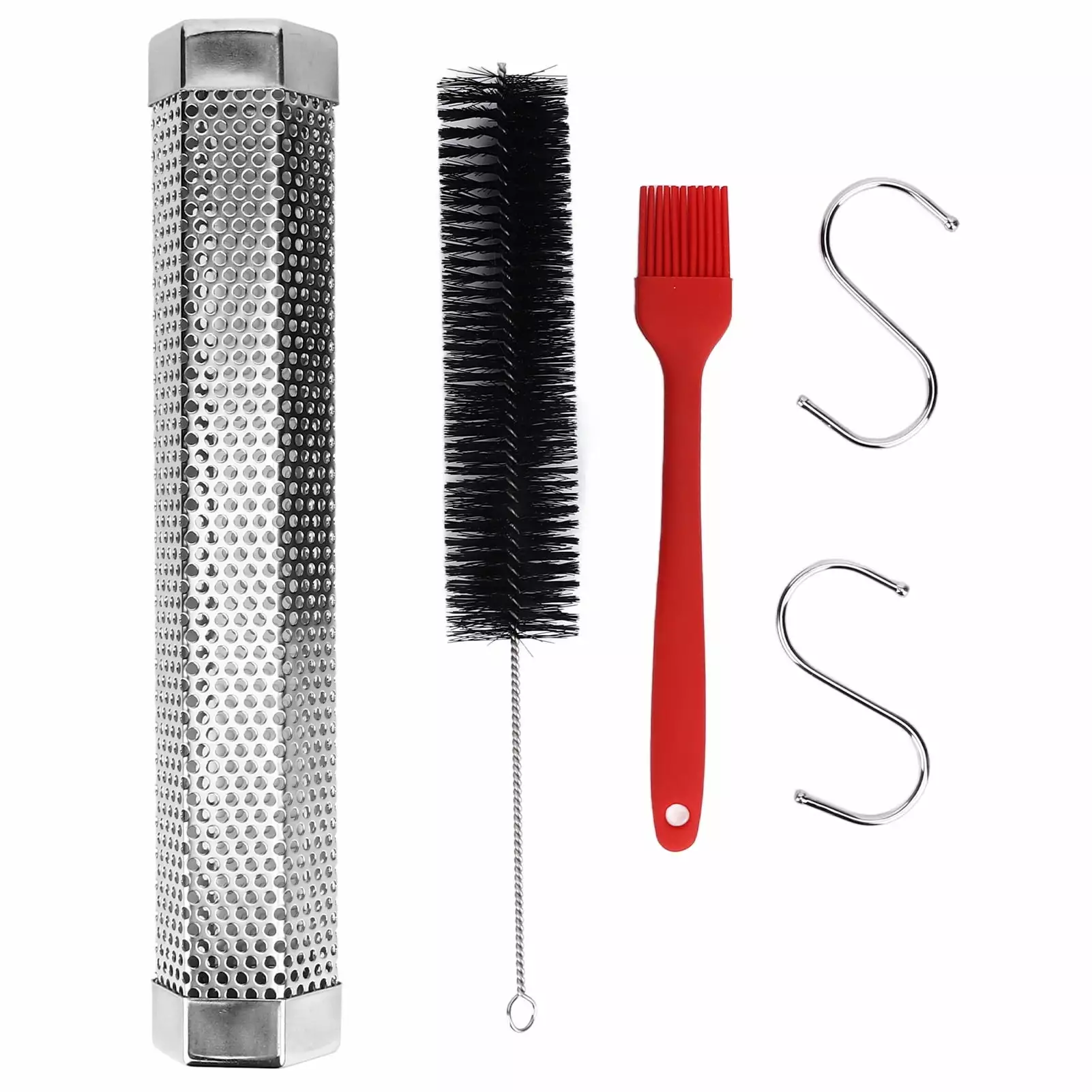 12 Inch Stainless Steel Pellet Smoker Tube Brush Hook BBQ and Grilling Chiyuantao