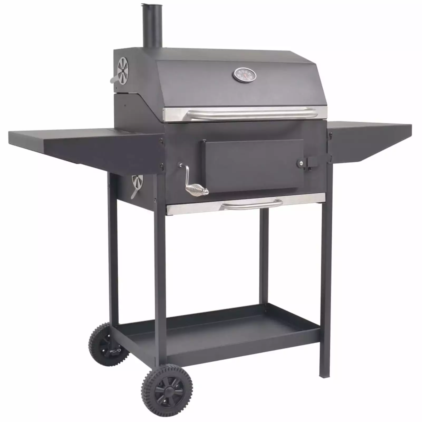 Dcenta Charcoal BBQ Grill Smoker Bottom Shelf and Wheels Camping Patio and Backyard